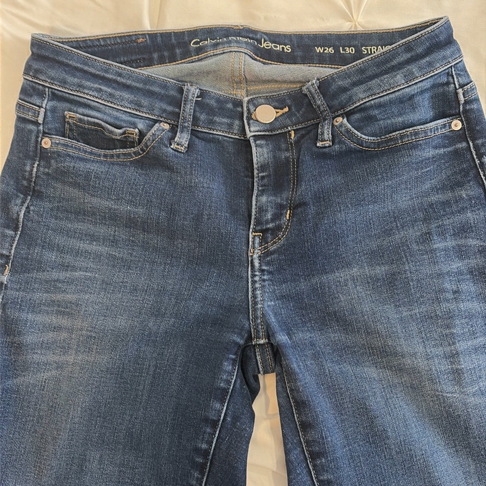 Calvin Klein medium/dark wash straight leg jeans